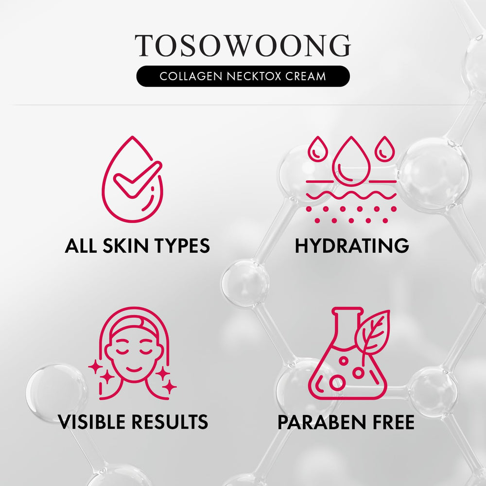 TOSOWOONG Necktox-absorption-rapide: pénètre rapidement et laisse une peau confortable.