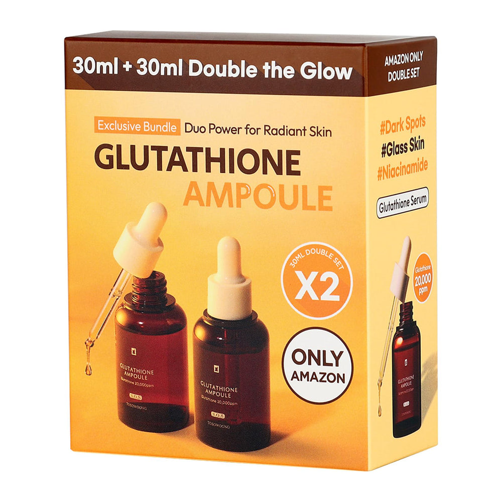 TOSOWOONG Glutathion sérum, flacon visible pour un éclat naturel.
