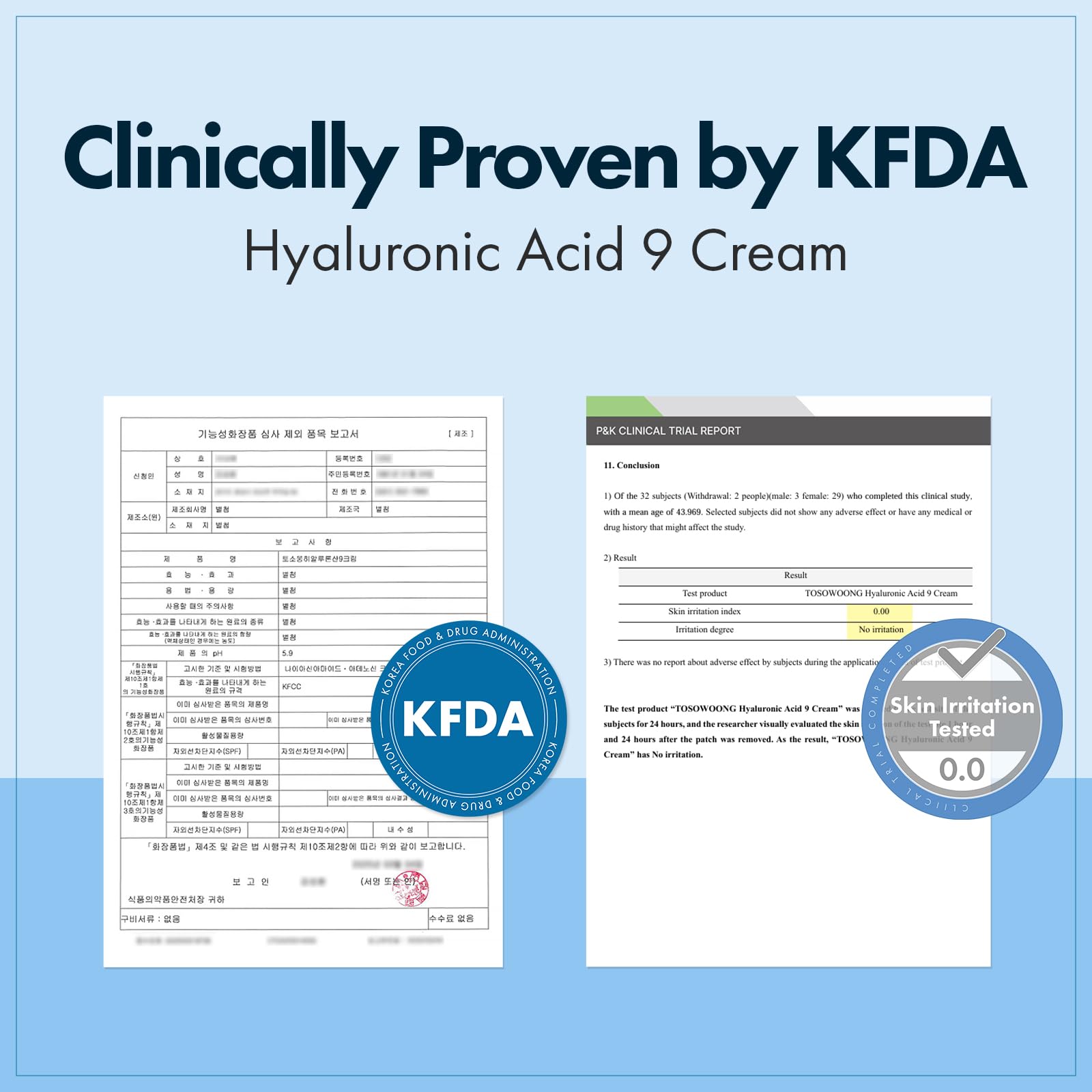 Ingrédients centella et acide hyaluronique pour l’hydratation.