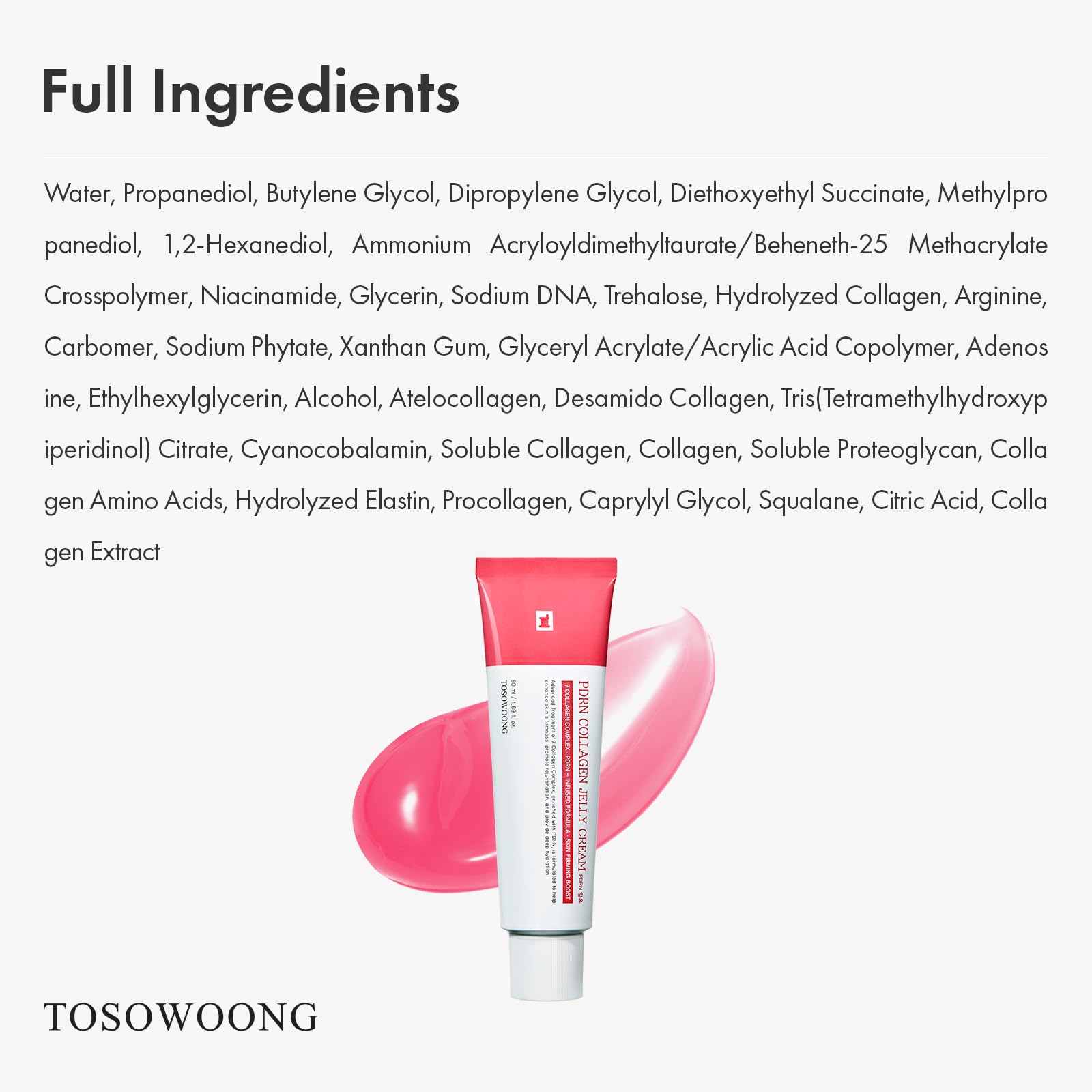 Emballage Tosowoong, crème gelée au collagène pratique à emporter.