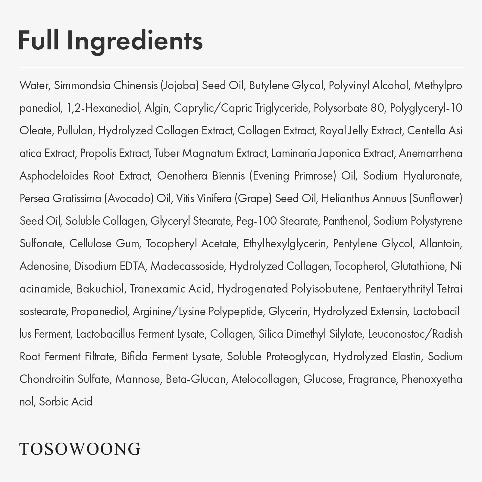 TOSOWOONG Real Collagen Fit – soin coréen pour un teint éclatant et hydraté.