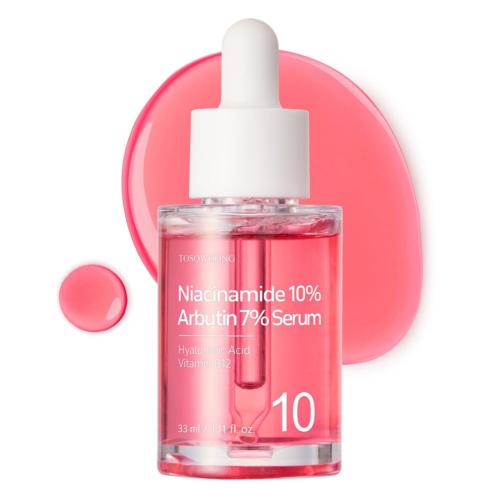 Sérum TOSOWOONG Niacinamide et Arbutine dans le flacon, potentiel uniformisant.