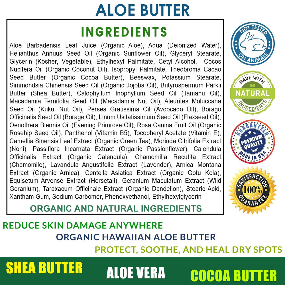 Total Activation Crème Aloe Vera Hawaii ingrédients naturels et nourrissants