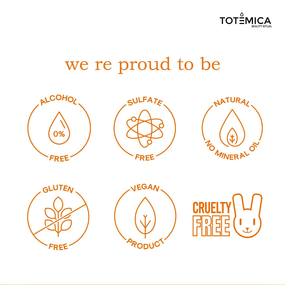 TOTEMICA Sérum vitamine C, formulation vegan et sans alcool, respectueuse des peaux sensibles.