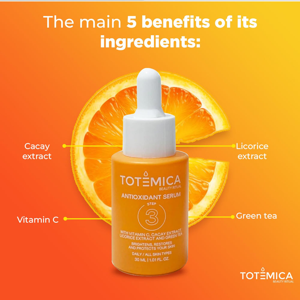 TOTEMICA Sérum vitamine C, hyaluronique pour hydrater durablement la peau.
