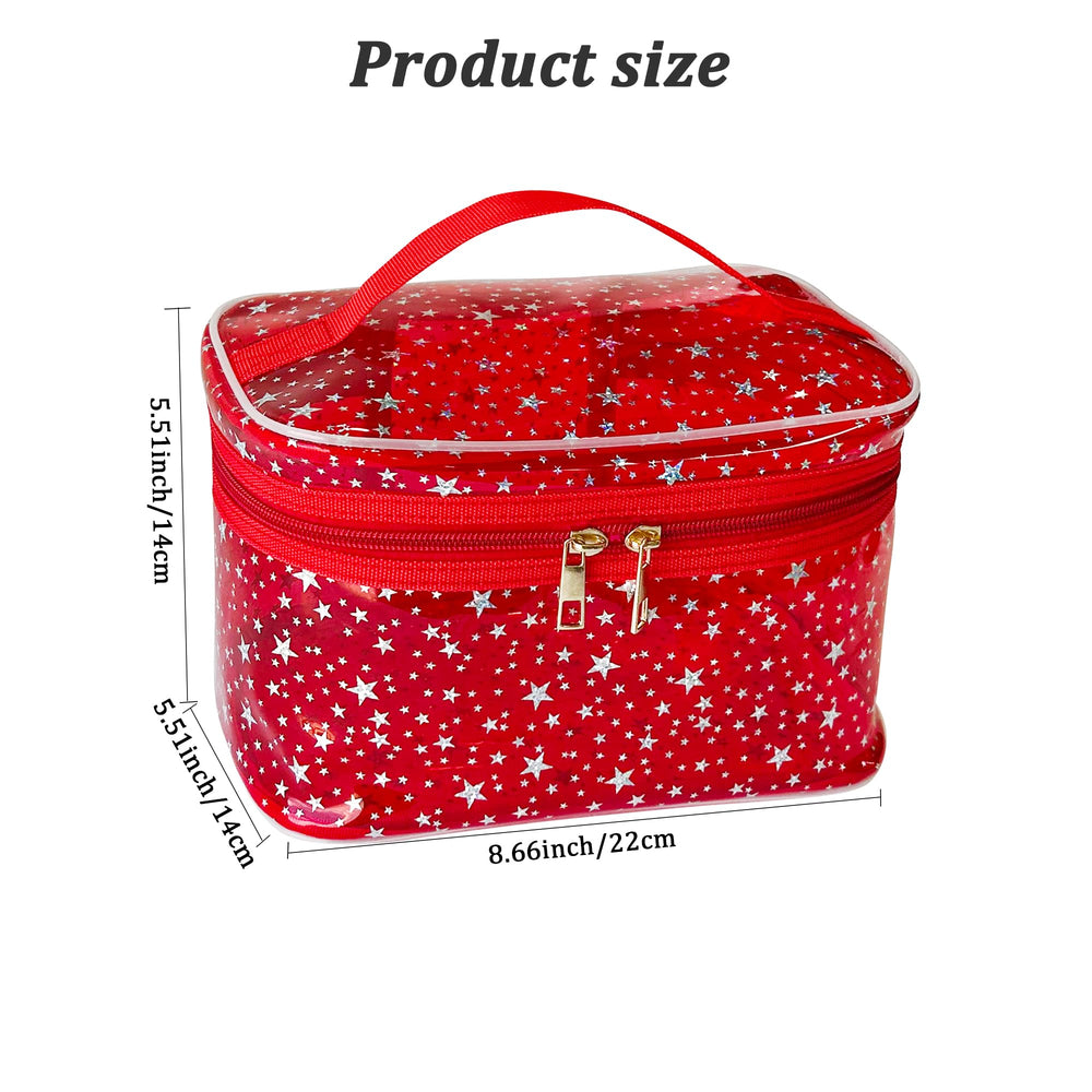 TotePrint pochette maquillage PVC transparente avec fermeture fiable pour accès rapide.