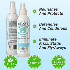 TotLogic Kids après-shampoing en spray, application rapide après la douche.