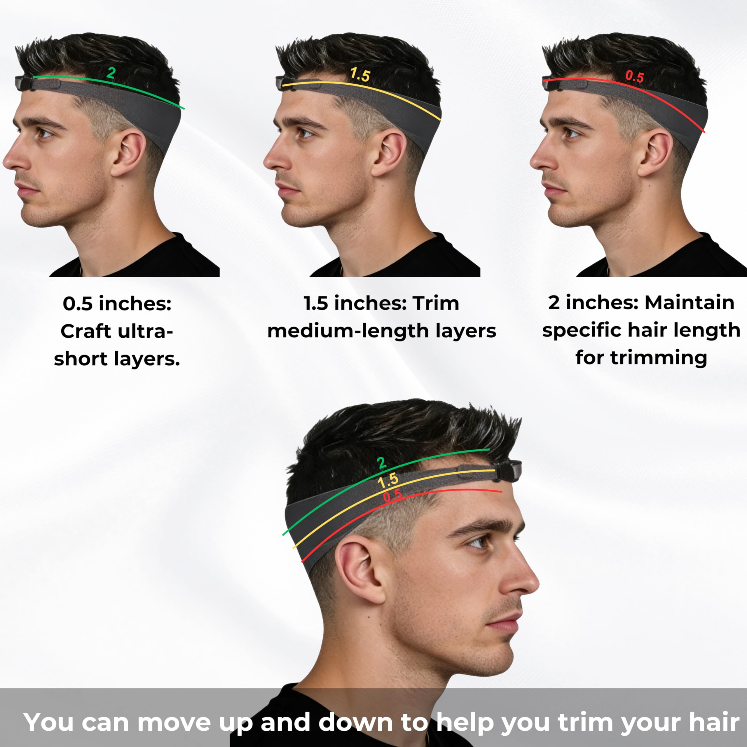 Totnwrooye Fade Comb Set système de guidage pour résultats salon à domicile