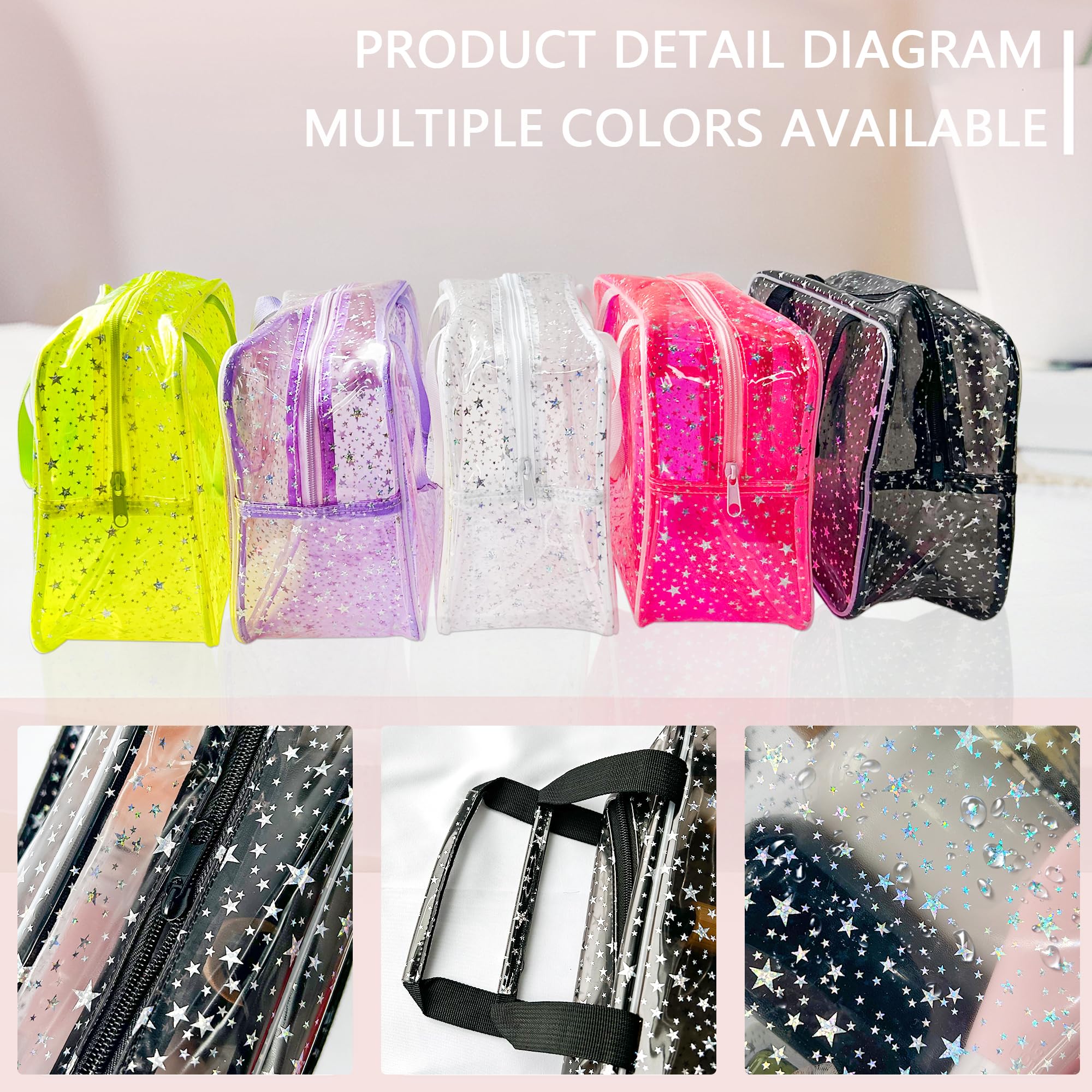 TotePrint sac cosmétique étoile rose, léger et résistant à la déchirure.