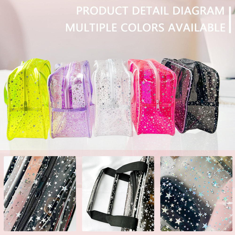 TotePrint sac cosmétique étoile rose, léger et résistant à la déchirure.