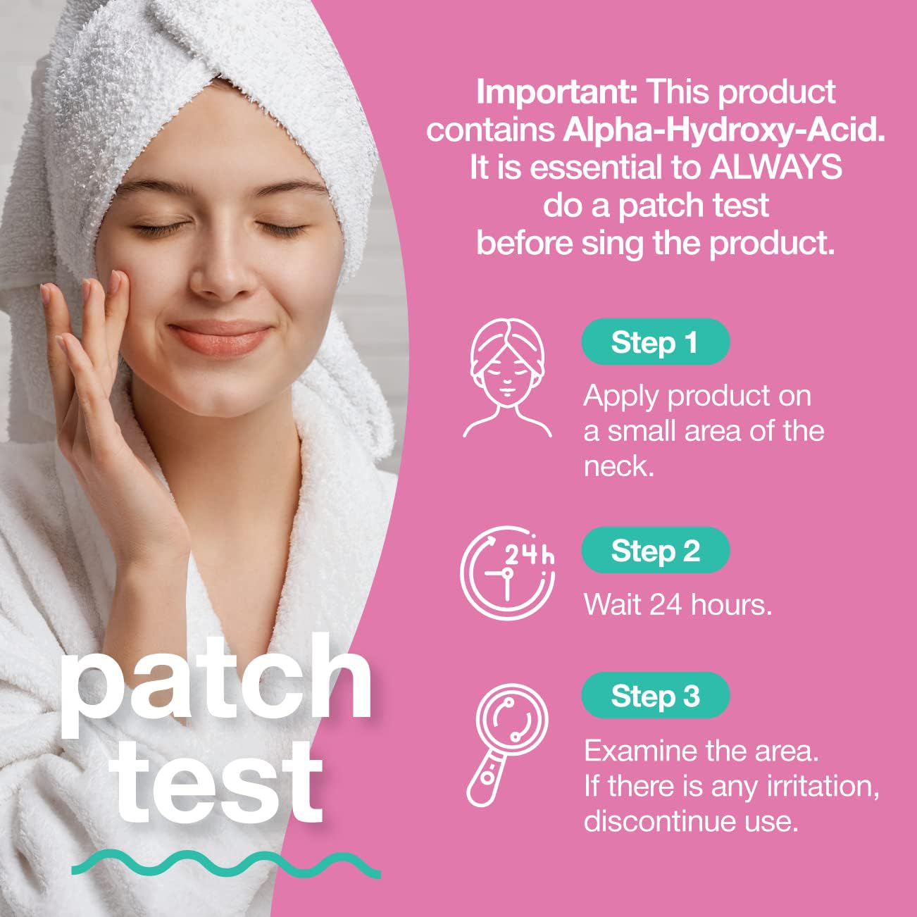 Made in USA label on TOUCH glycolic face wash bottle