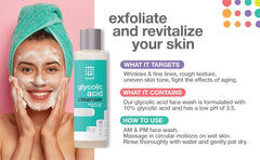 Close-up of TOUCH glycolic face wash on clean skin