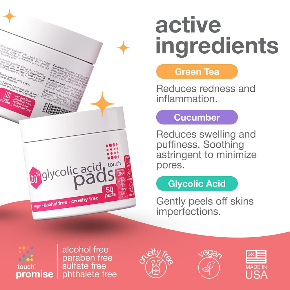 TOUCH tampons glycolique 20% ridules teint plus homogène