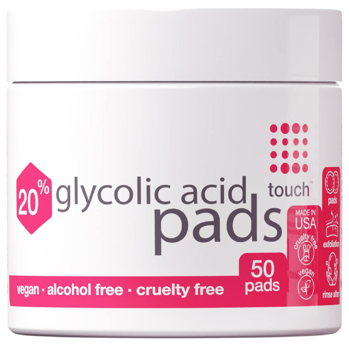 TOUCH tampons glycolique 20% visage exfoliation en douceur et éclat