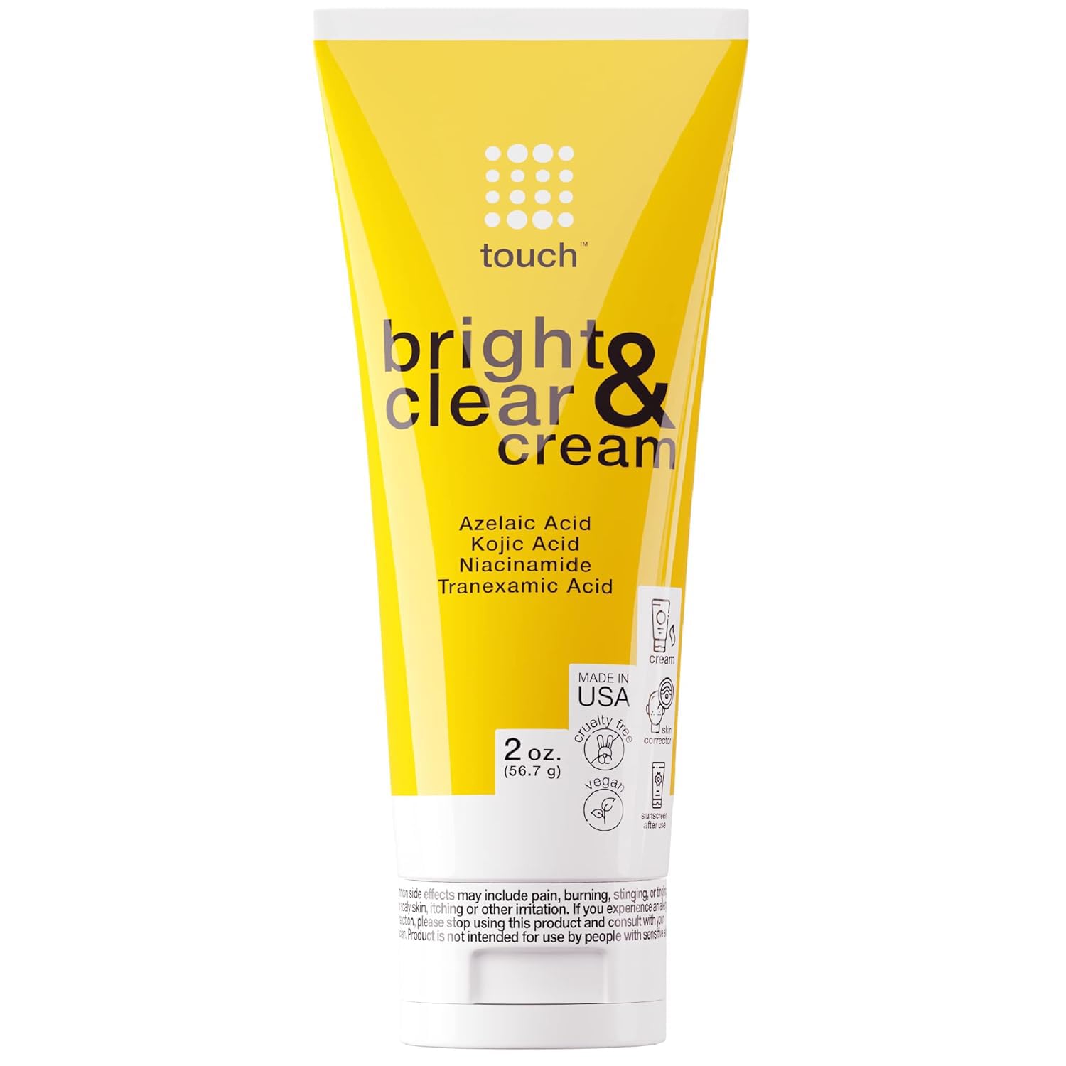 TOUCH Crème Éclat pot visuel avec texture lisse et teint lumineux.