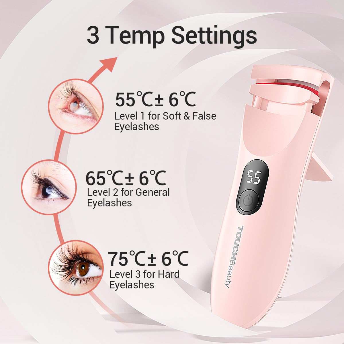 TOUCHBeauty écran DEL reglage temperature pour ajustement précis