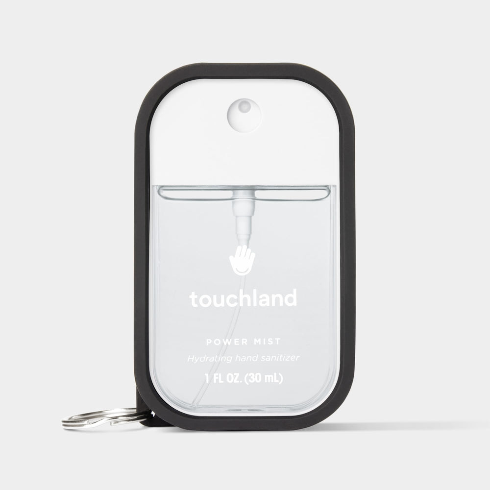 Touchland Hand Mist Case Trio Noir Jet — avant, accessoire discret et fonctionnel.