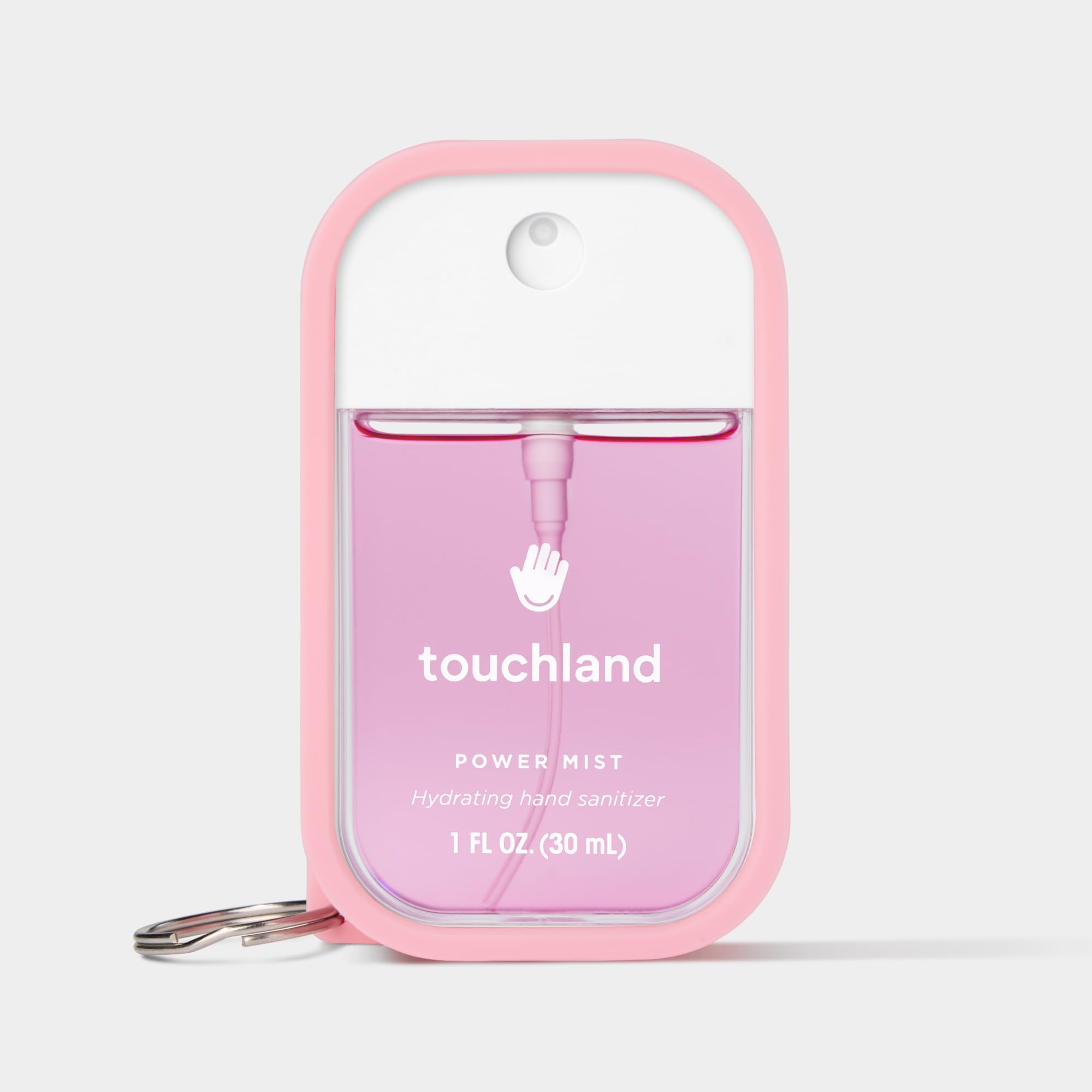 Touchland Hand Mist Case Trio Rose Bubblegum — avant, accessoire coloré et pratique.