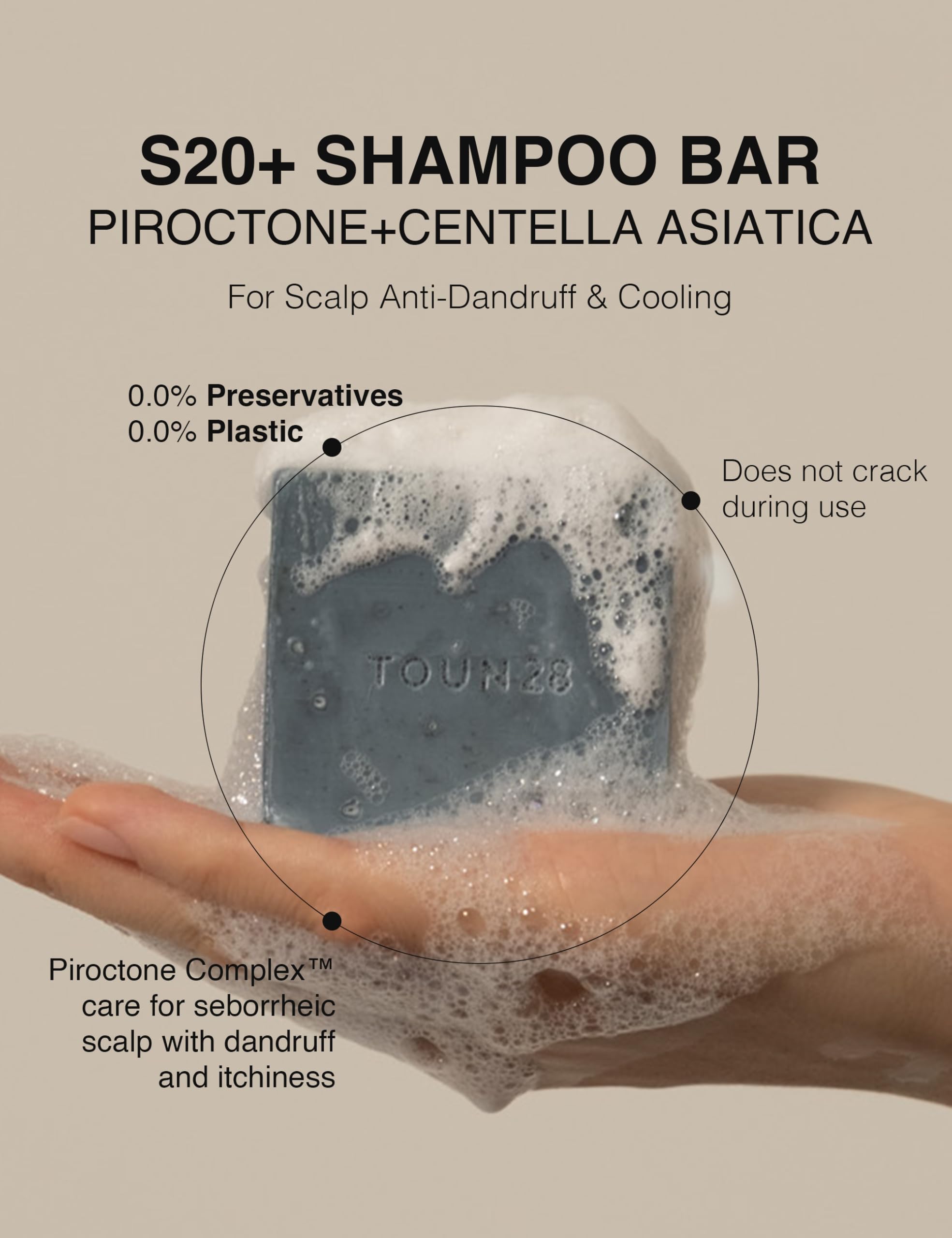 Barre Shampoing Solide TOUN28 avec sensation mentholée rafraîchissante