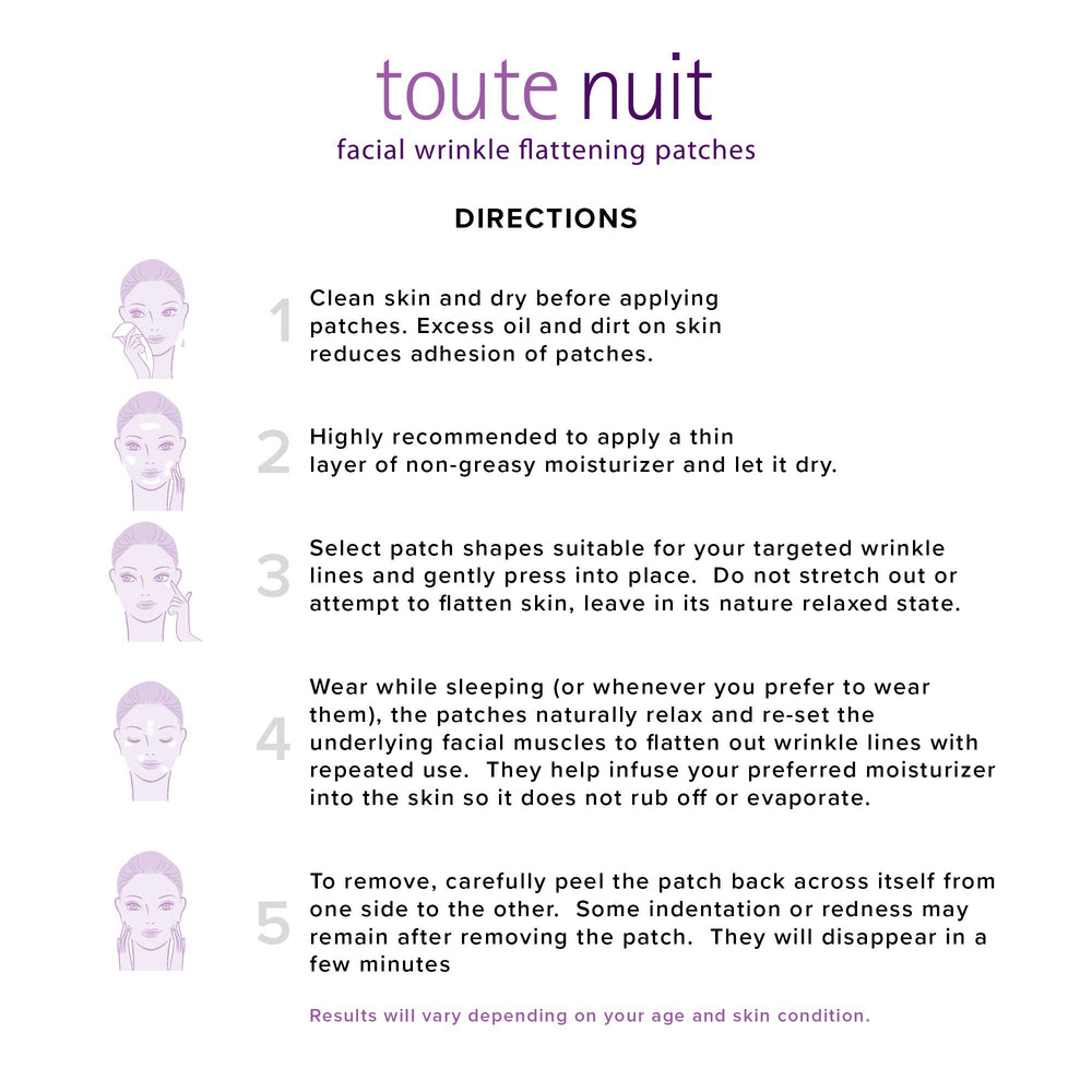 Toute Nuit patch forme Y, pose simple sans eau ni colle.