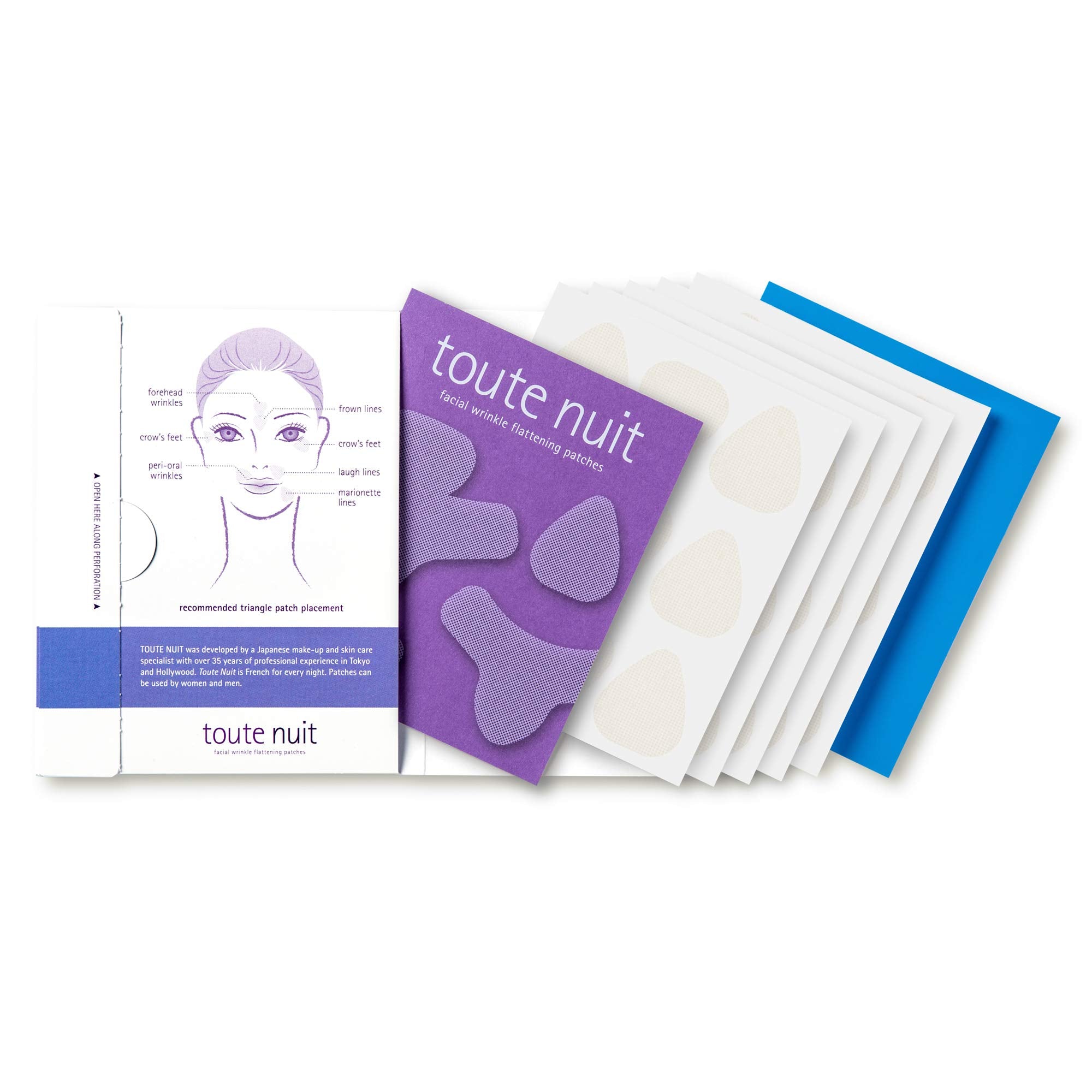 Toute Nuit triangle pansement-visage-coin-des-yeux: douceur des rides autour des yeux.