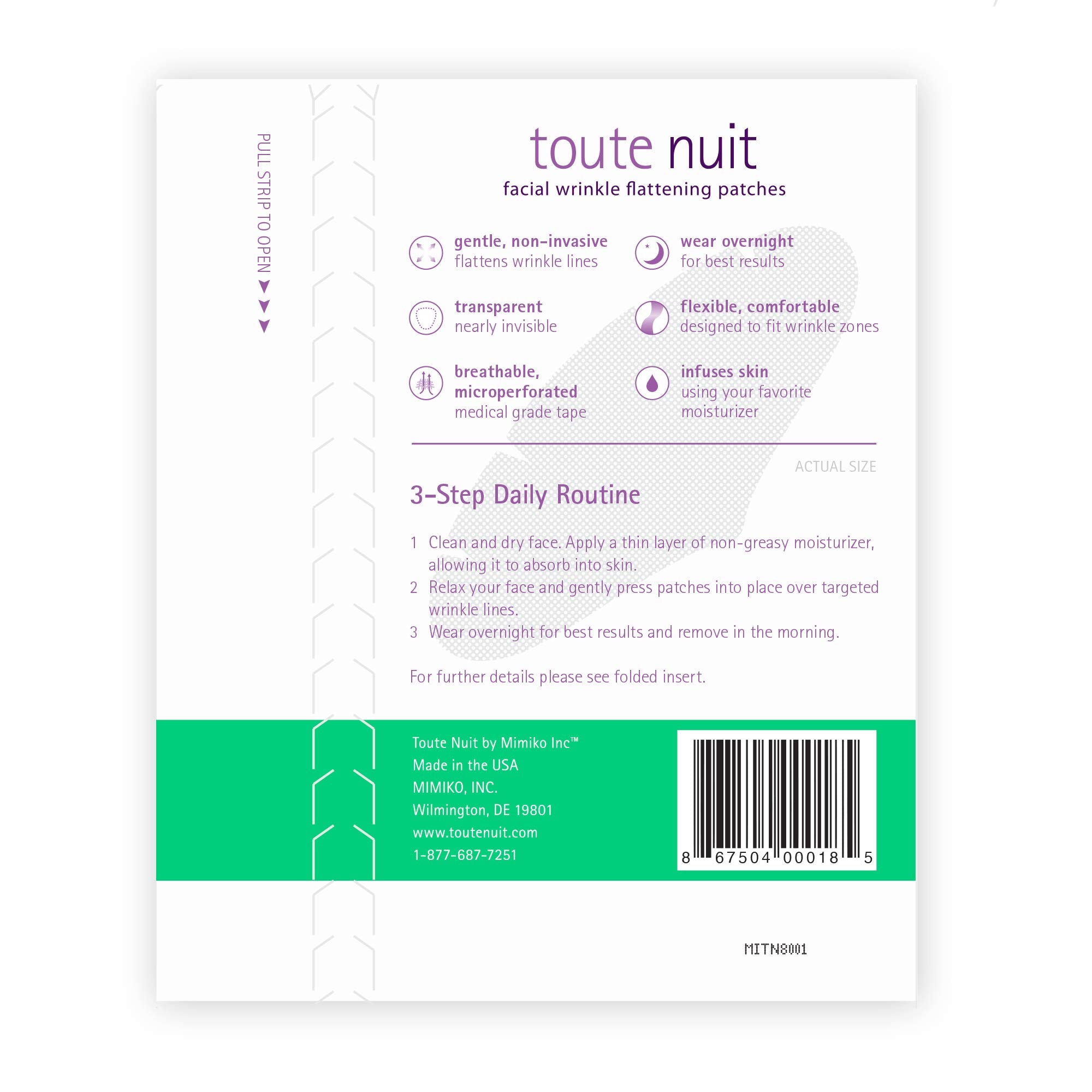 Patch Toute Nuit application facile: pose rapide sans eau ni colle.