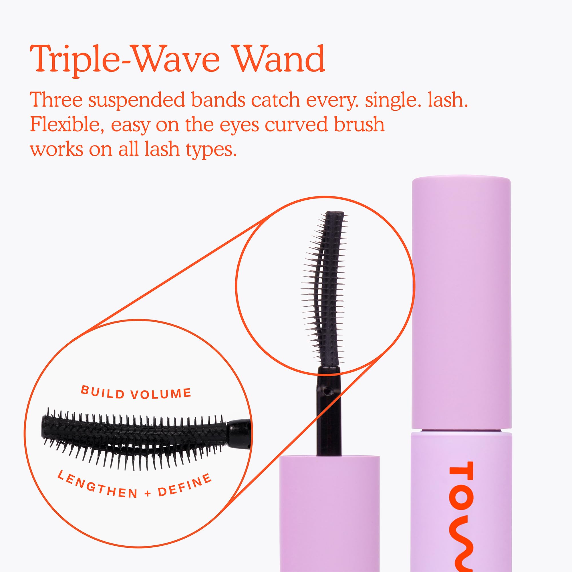 Tower 28 Mini MakeWaves Mascara – résistance à l'eau et retrait facile pour cils protégés.