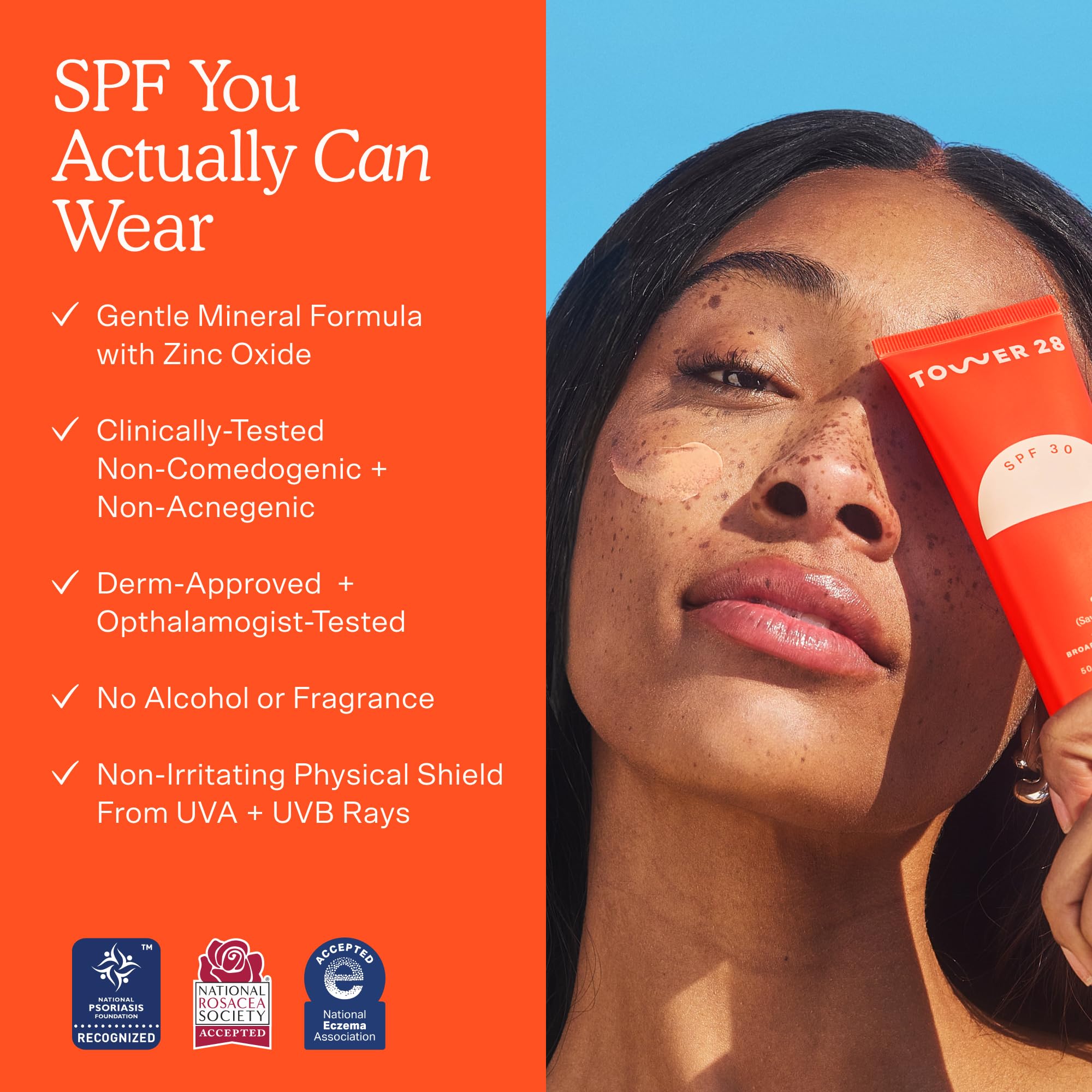 Tower 28 SOS FaceGuard SPF30 – peut se superposer sous fond de teint.