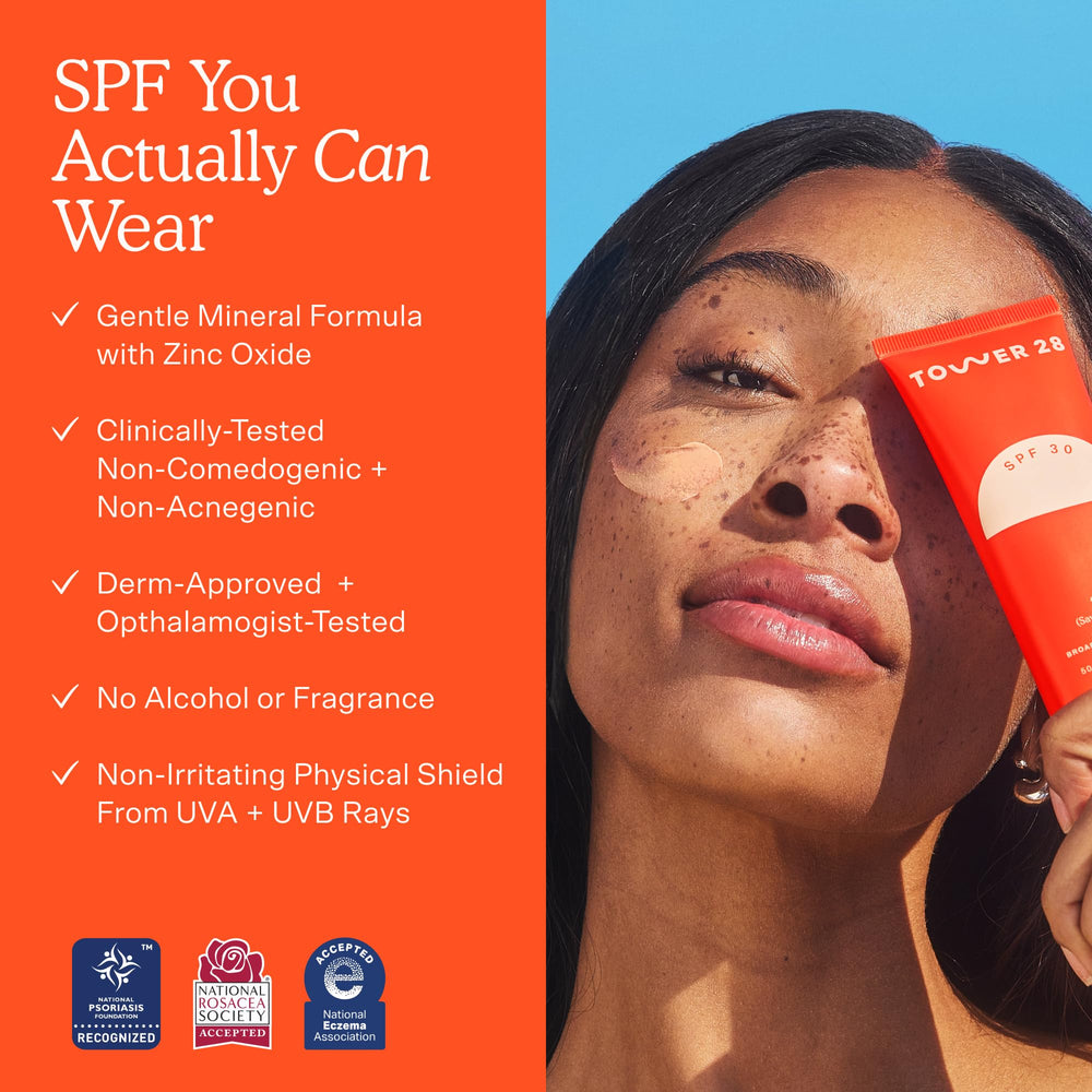 Tower 28 SOS FaceGuard SPF30 – peut se superposer sous fond de teint.