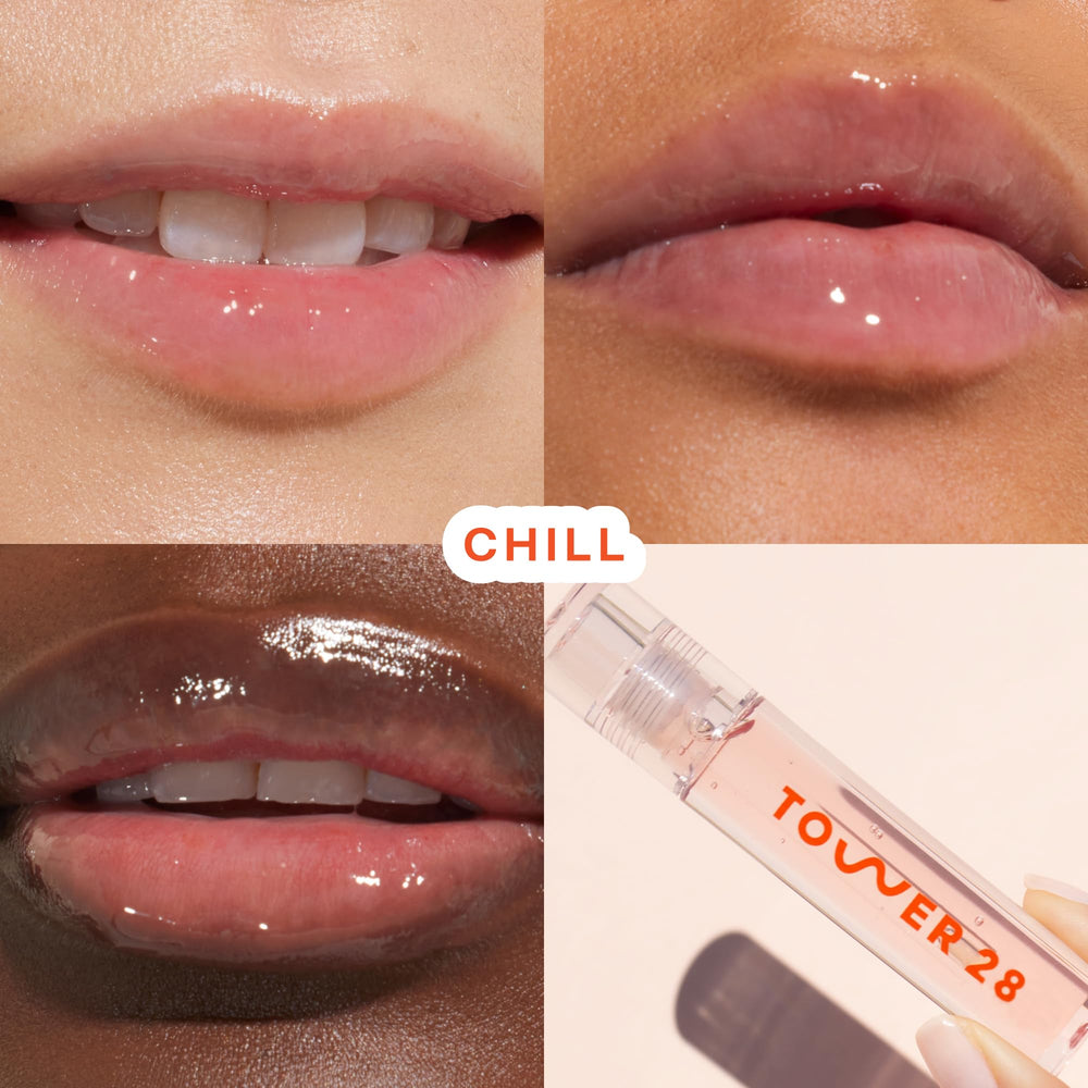 Applicateur doux Tower28 ShineOn gloss levre pour une application fluide.