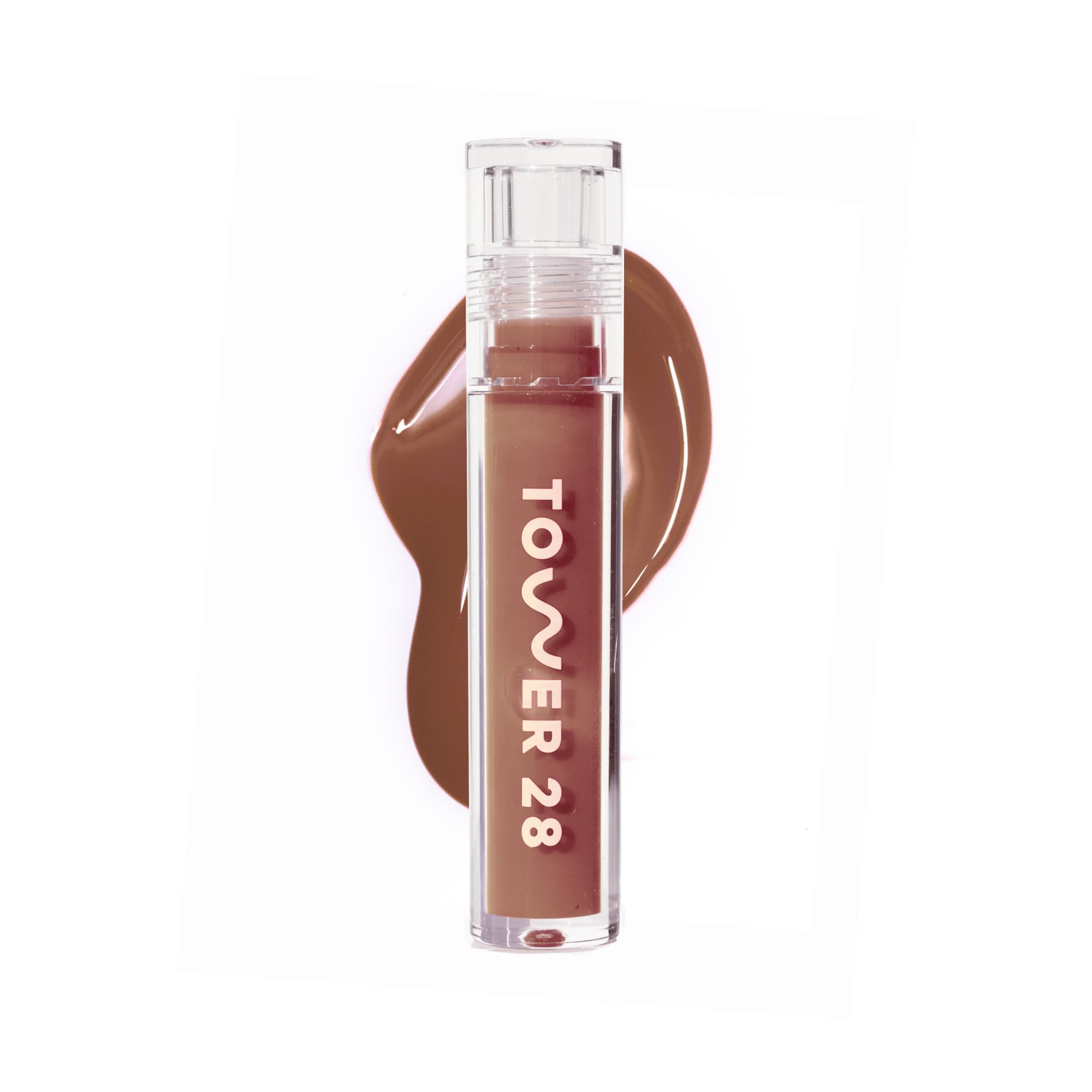 Tower 28 ShineOn Gel Lèvres Almond – bouteille élégante prête à hydrater et sublimer les lèvres