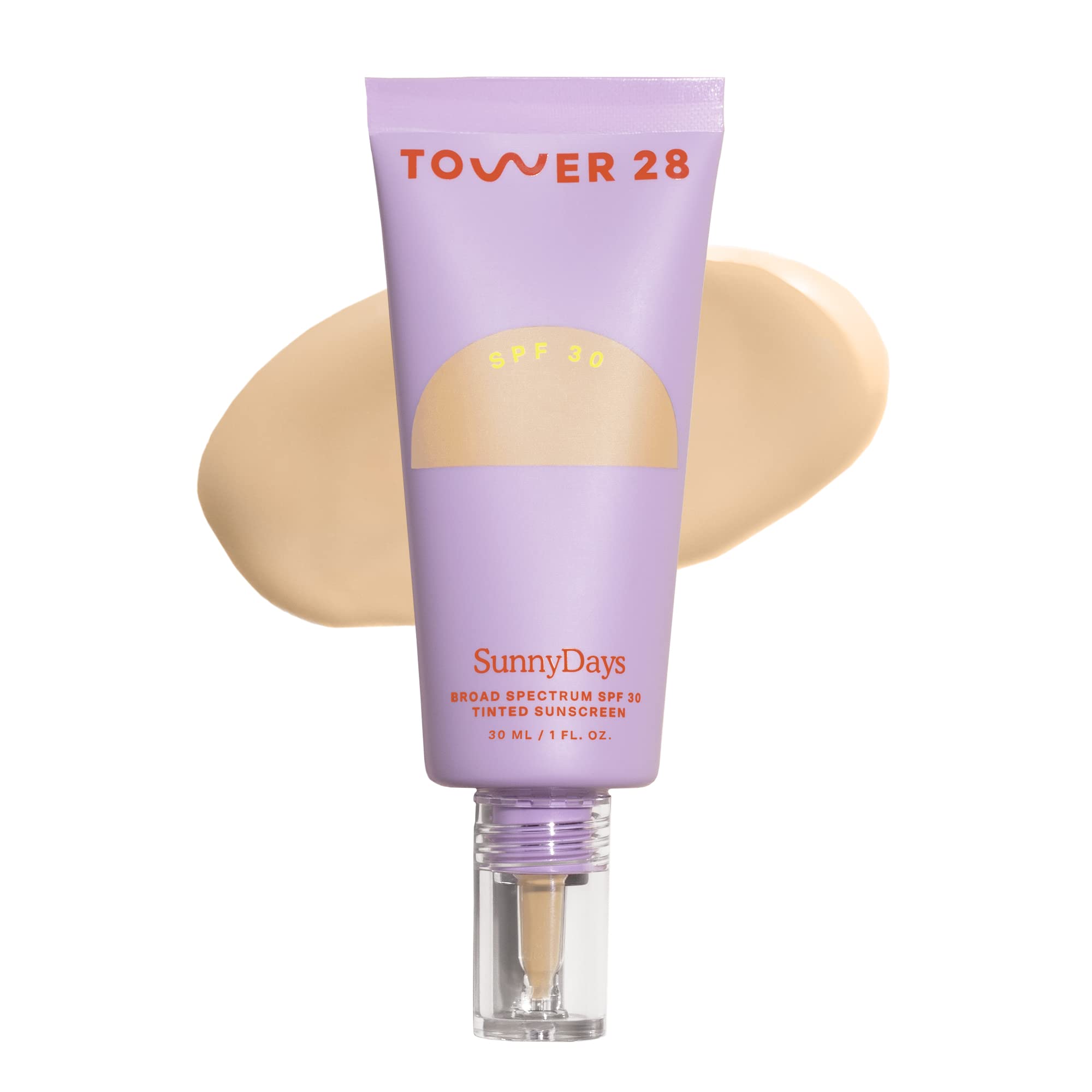 Tower 28 SunnyDays SPF30 — bouteille 1 oz et protection légère adaptée au quotidien.