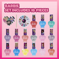 Townley Girl Barbie Film Set: palette de couleurs variées pour créations mani-pedi imaginatives.