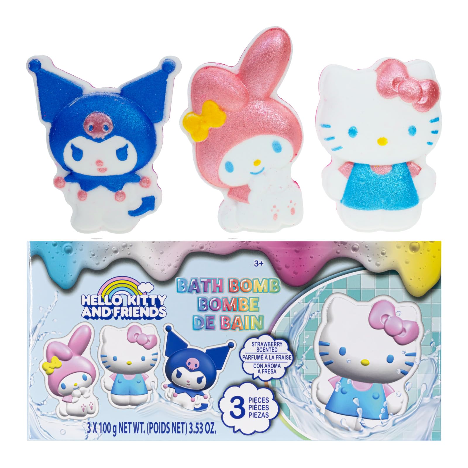 Townley Girl bombe de bain bleue framboise avec Stitch, couleur vive au contact de l'eau