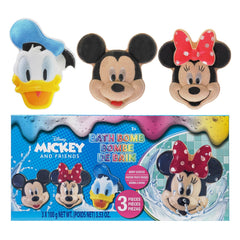 Townley Girl bombes de bain Mickey, Minnie et Donald colorées dans l’eau.