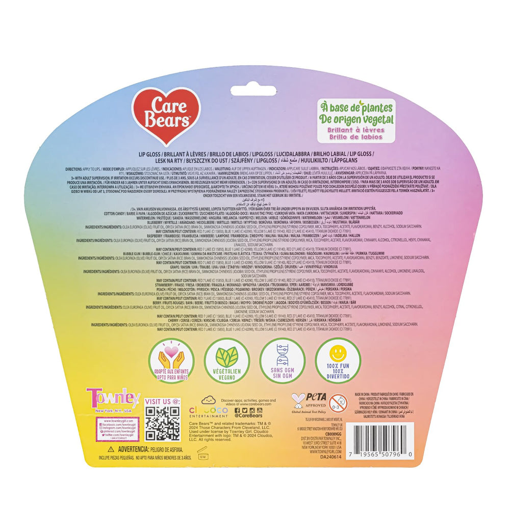 Personnages Care Bears sur gloss Townley Girl, cadeau amusant pour filles