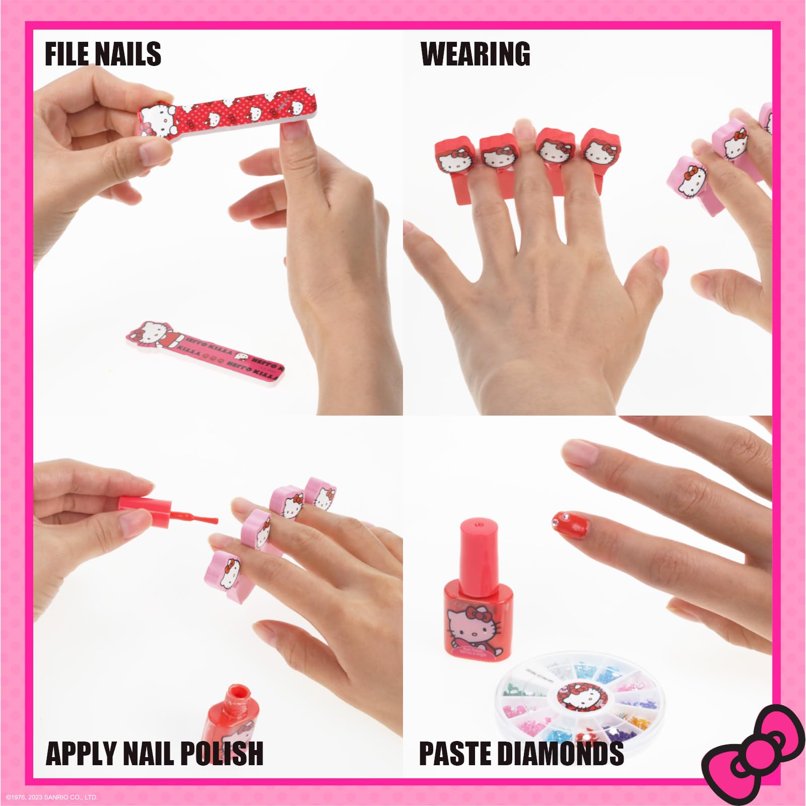 Espaciateurs pour orteils Hello Kitty pour pédicures ludiques.