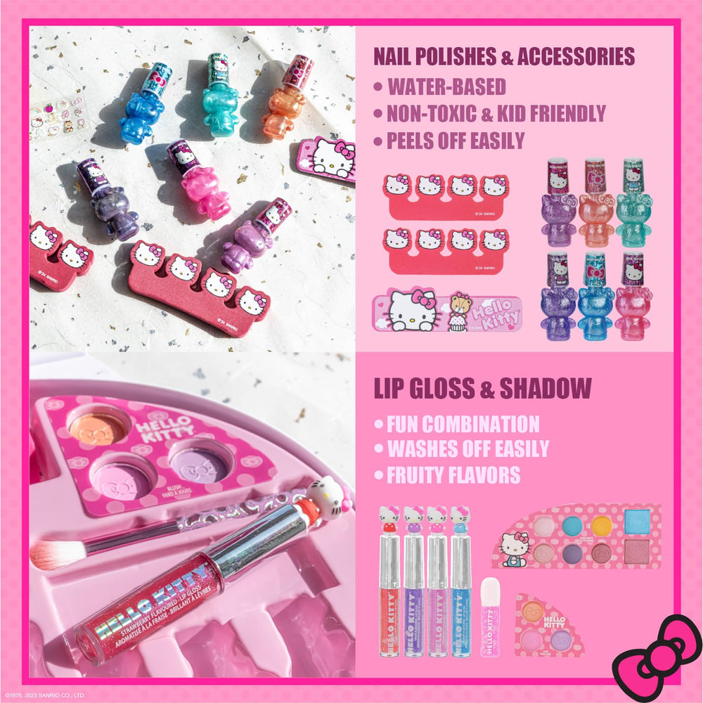 Ombres à paupières Townley Girl Hello Kitty, palette variée pour looks rapides.