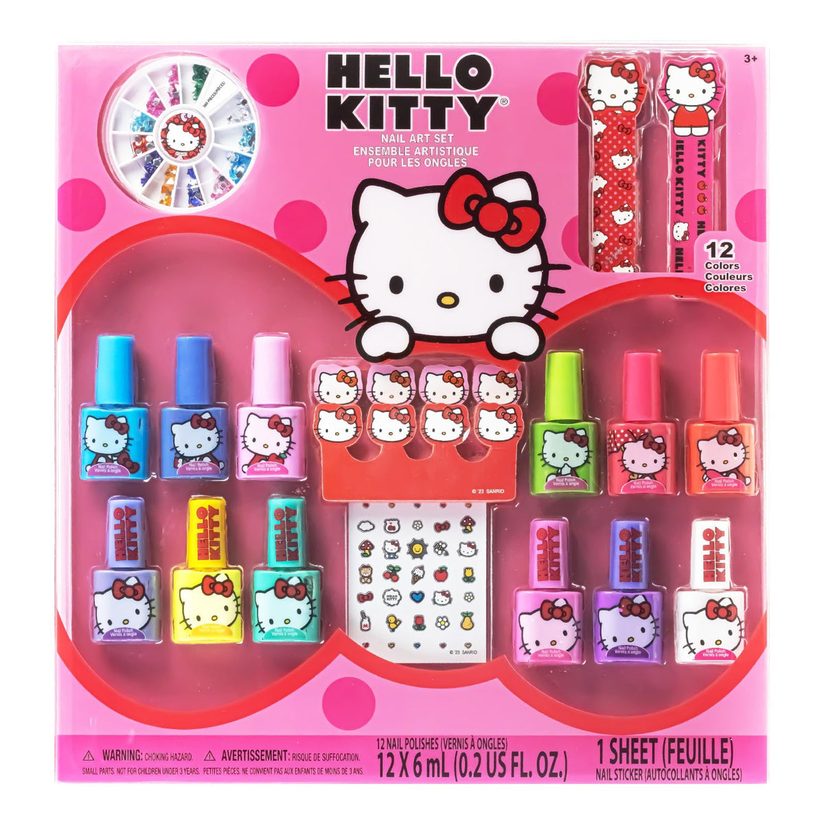 Vernis Hello Kitty Townley Girl à base d'eau, ensemble sûr pour petites mains.