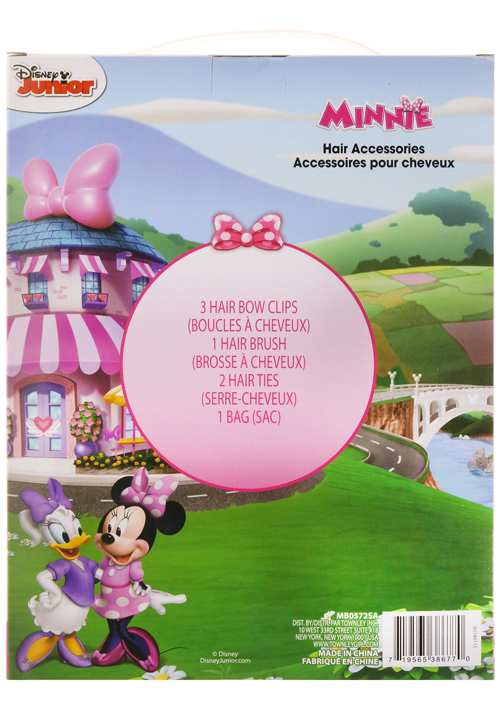 Townley Girl Minnie détails du set de coiffure et packaging