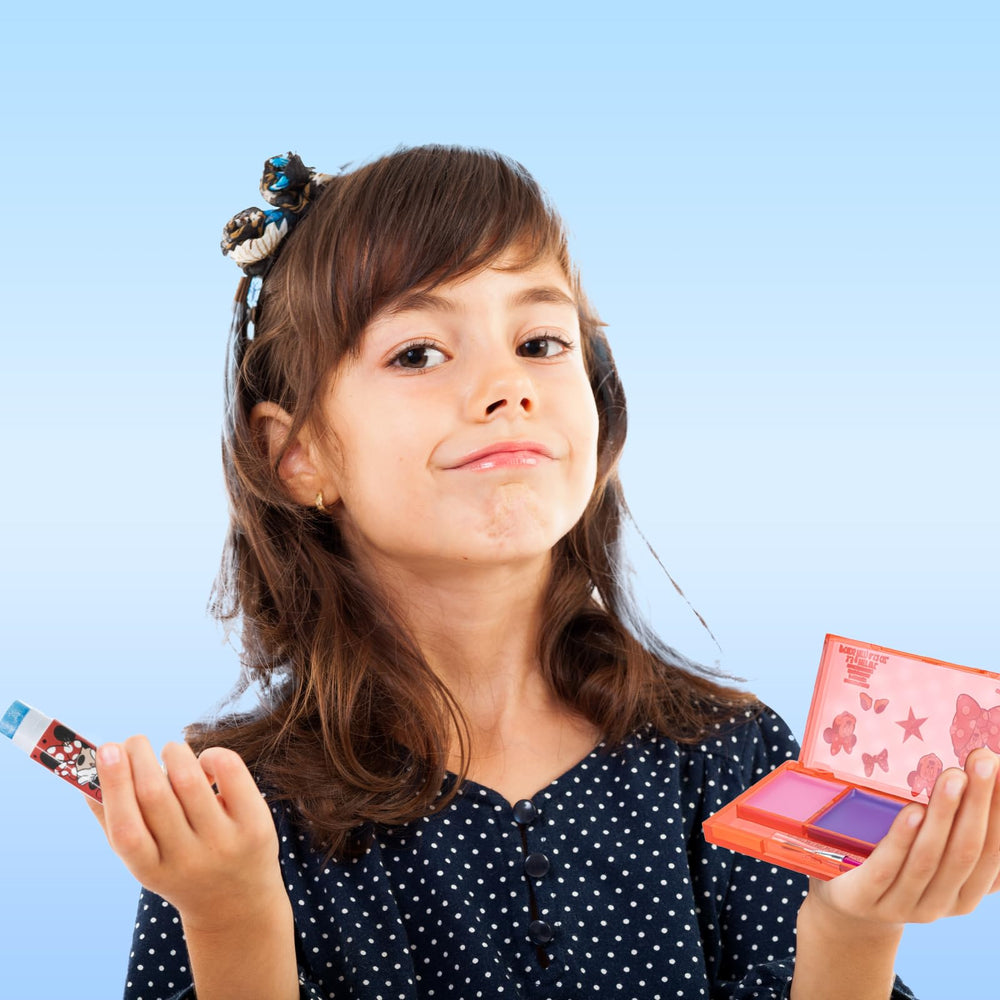 Lip balm bleu saveur myrtille avec capuches oreilles Minnie Mouse.