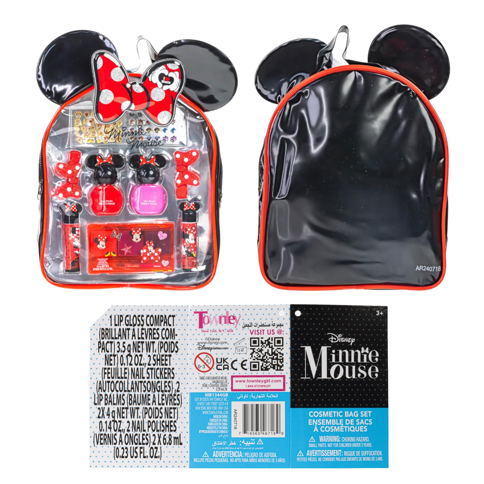 Pinces cheveux pailletées Minnie Mouse pour compléter la coiffure festive.