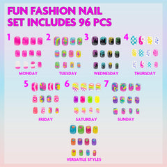 Townley Girl ongles fluorescents dans le noir pour des styles nocturnes.