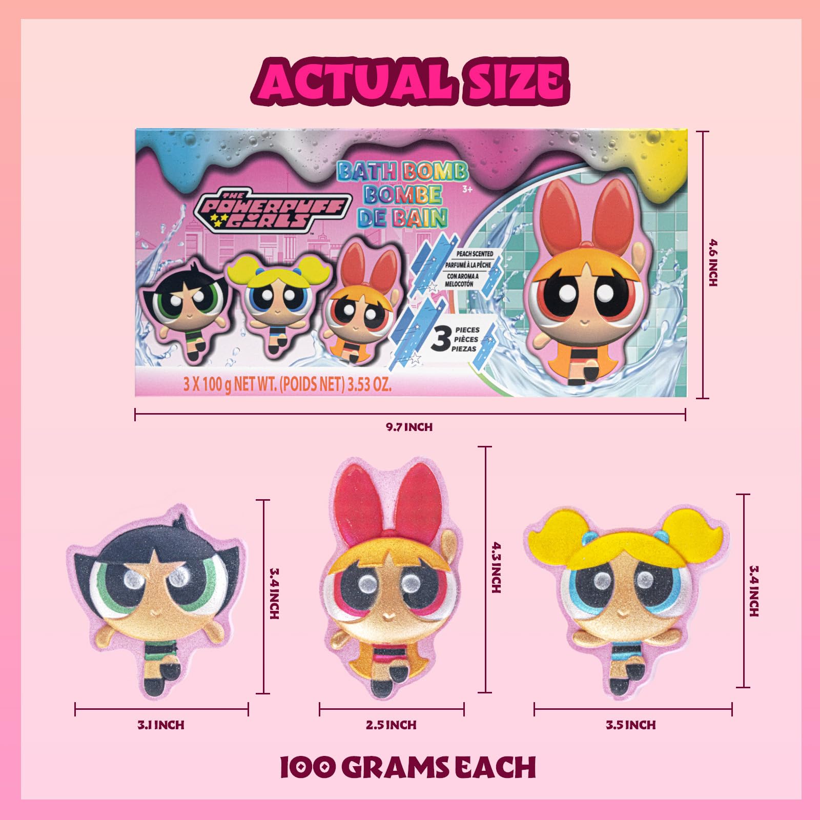 Townley Girl Powerpuff bombe bain dissolution-de-couleurs: couleurs qui se dévoilent en douceur