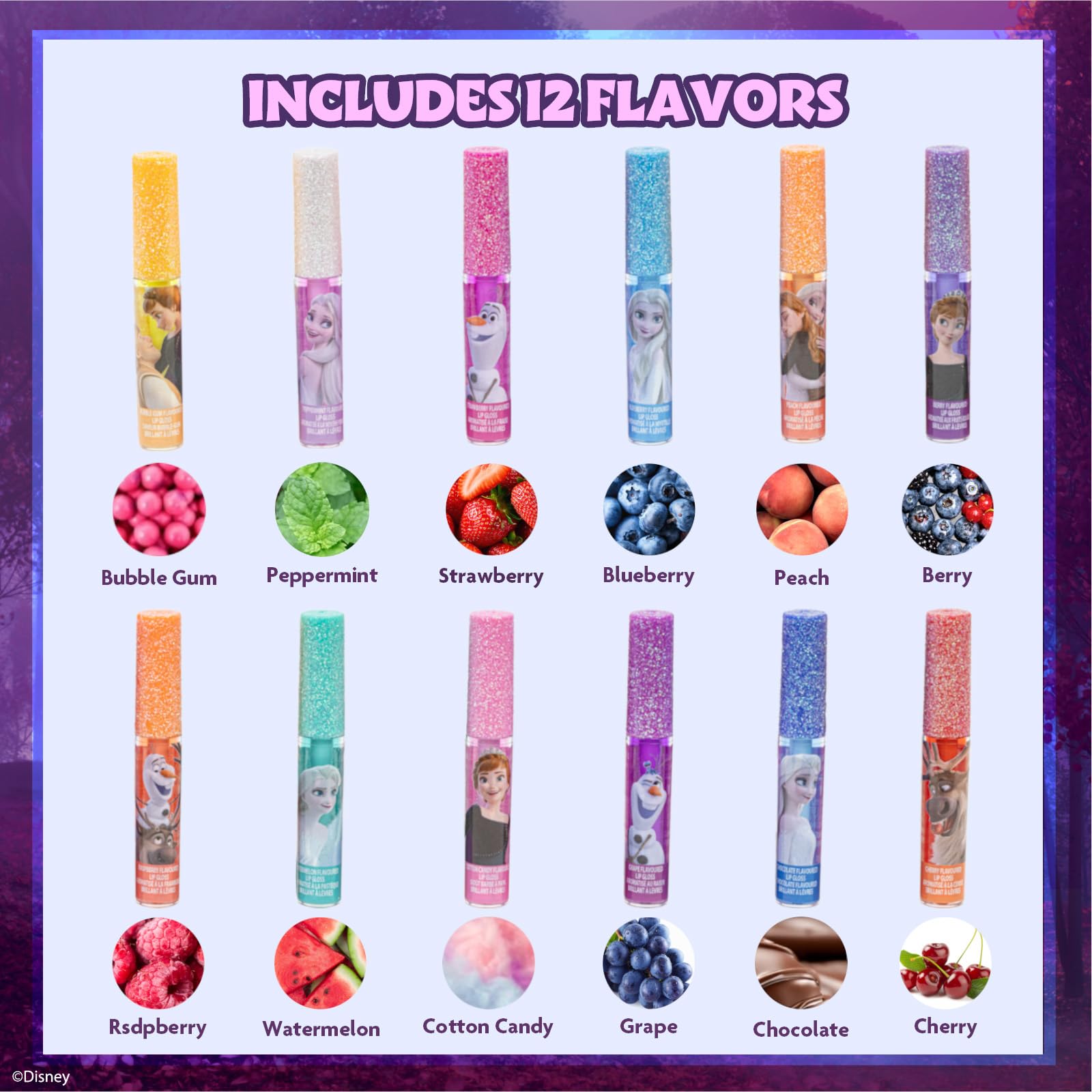 Townley Girl vernis à lèvres Disney Frozen – tubes couleur éclatants pour une allure ludique.
