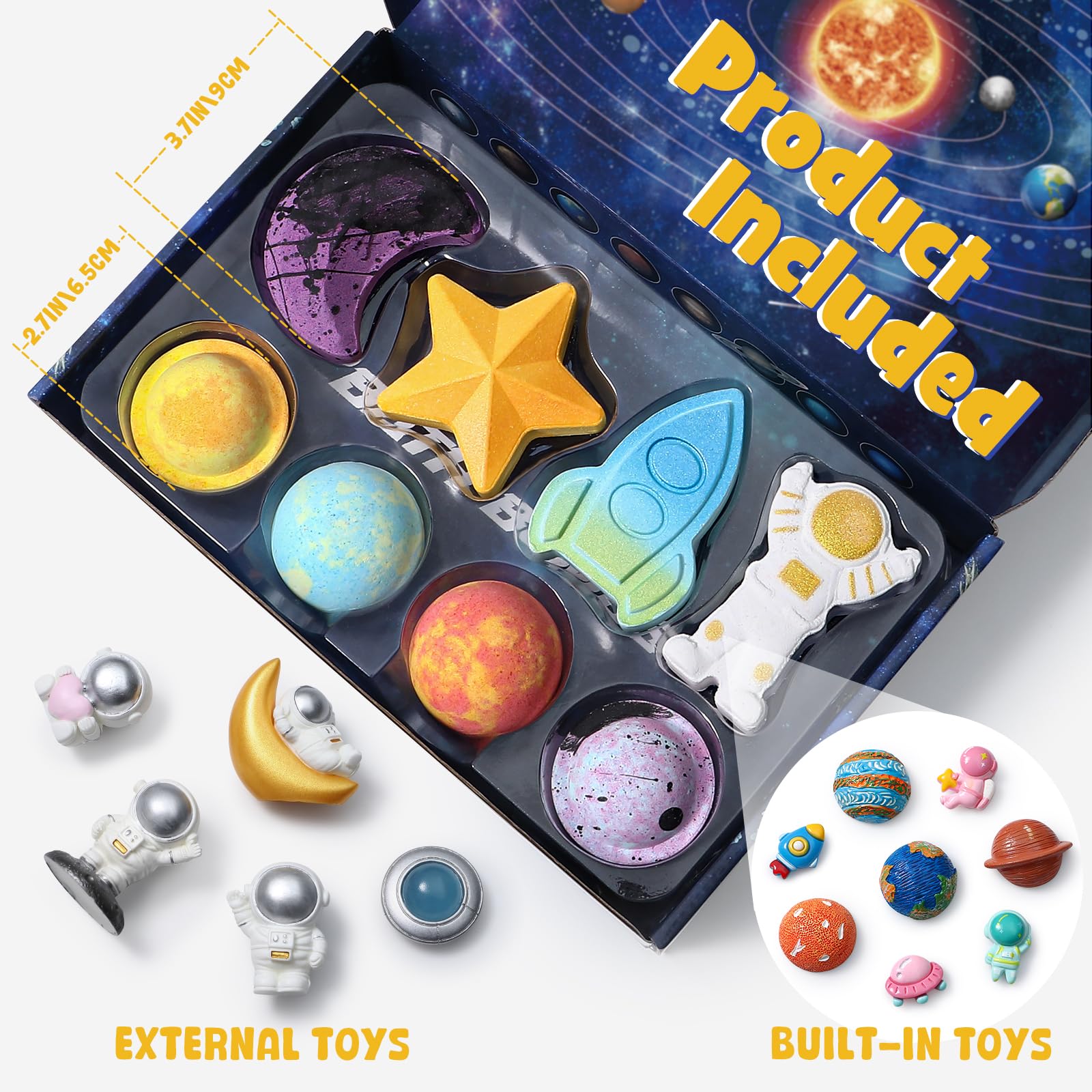 Toylink Bombe-bain espace fusée – effet pétillant coloré et imagination spatiale pendant le bain