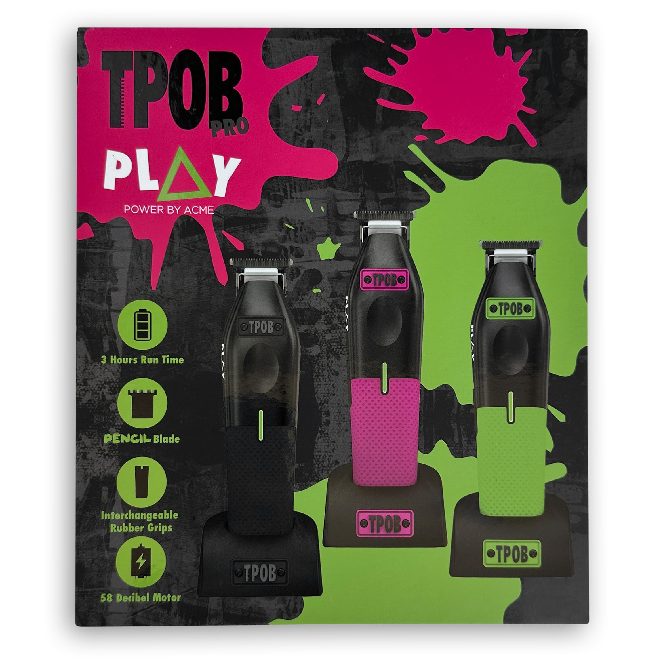 TPOB Play Trimmer design noir et vert pour un look pro.