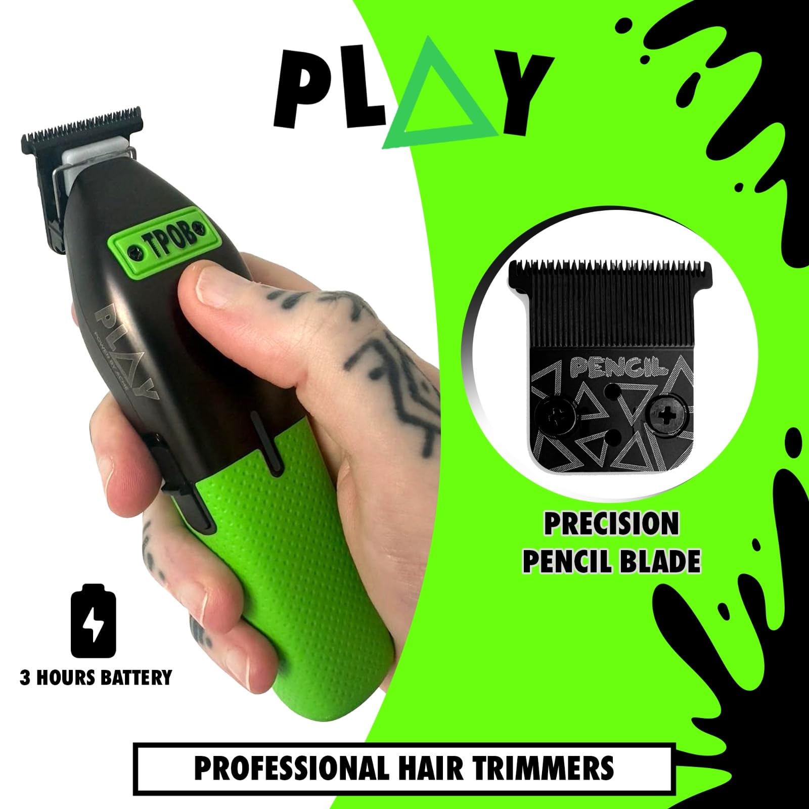 TPOB Play Trimmer réservoir huile prolongeant la lubrification des lames.