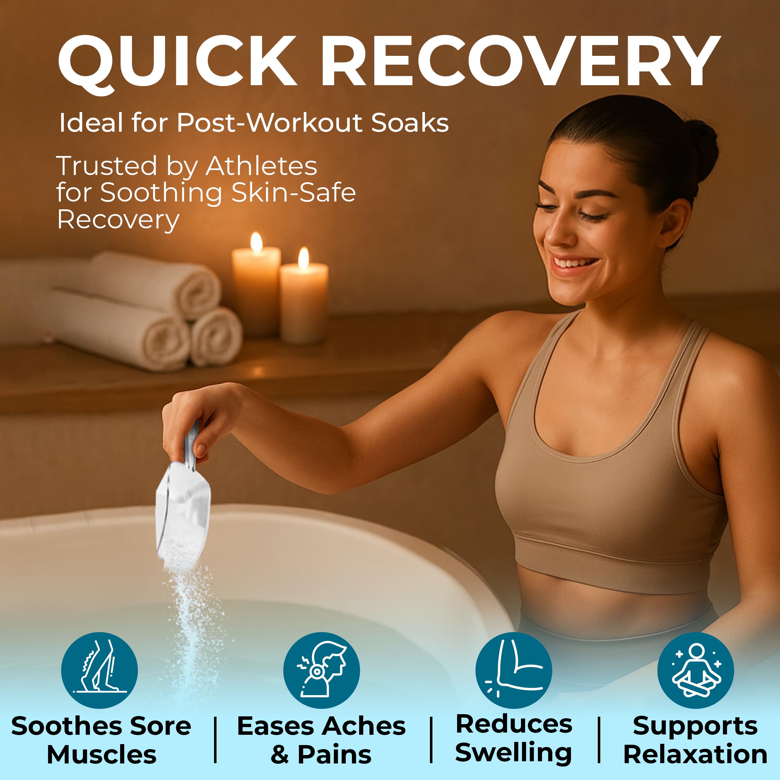 Trade Grade Sels Epsom – rituel spa sensoriel pour bien-être général.