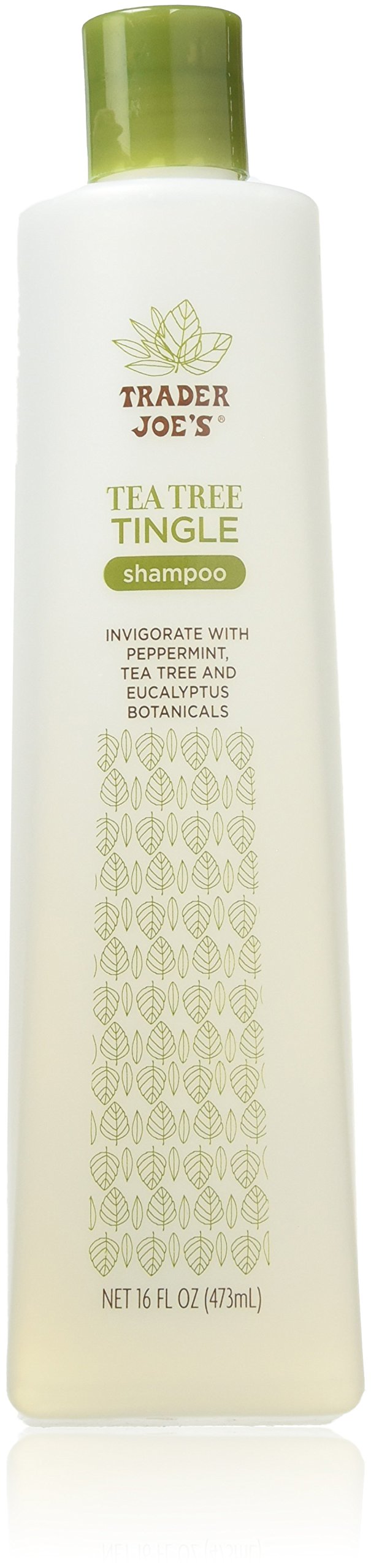 Trader Joe's Shampoing Arbre à Thé et Menthe, bouteille rafraîchissante et hydratante.